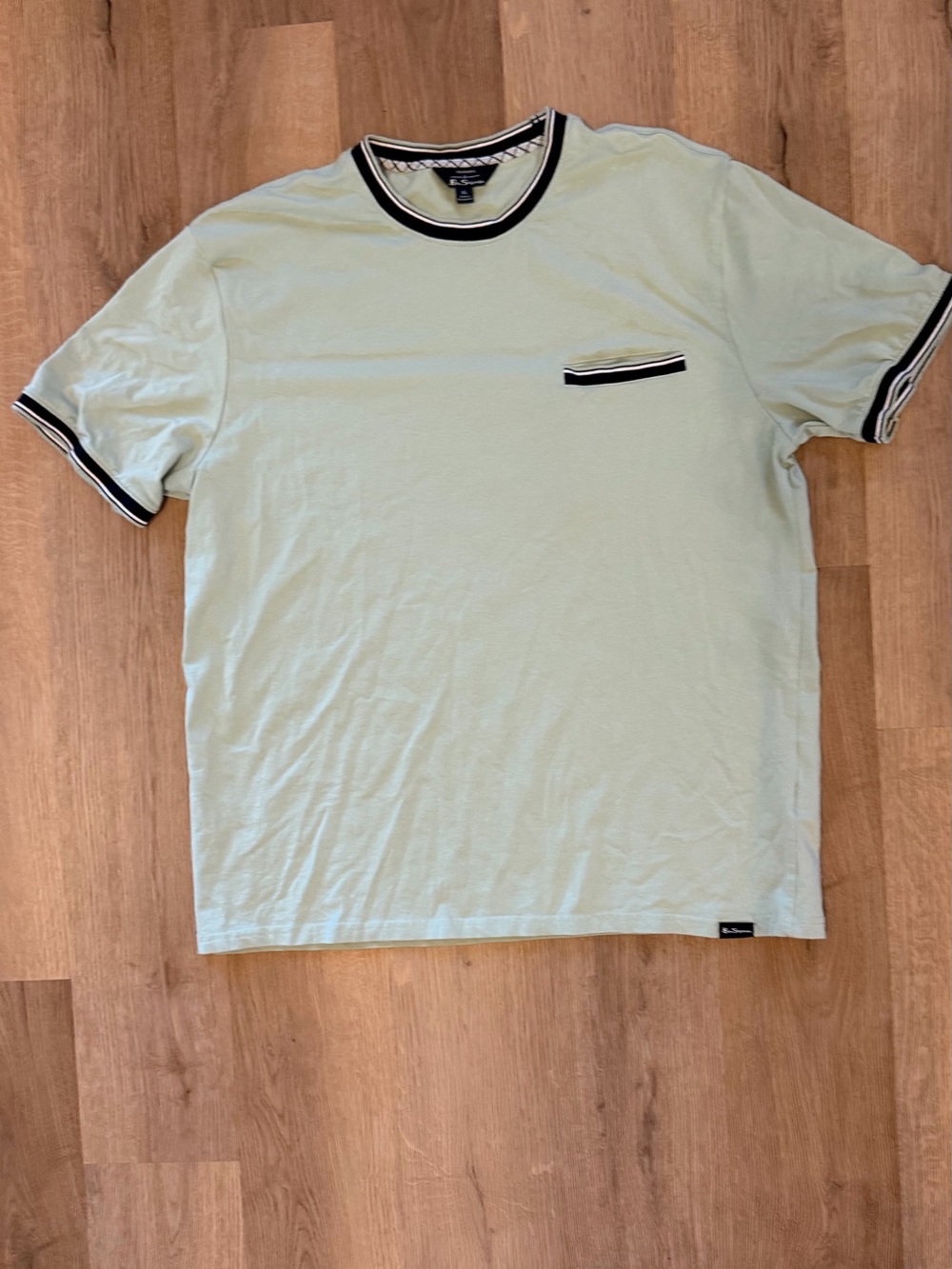 Ben Sherman Mint Ringer Pocket T-Shirt XL Cotton Stretch Tee